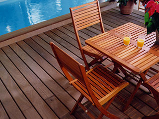 Piscine caillebotis ipe