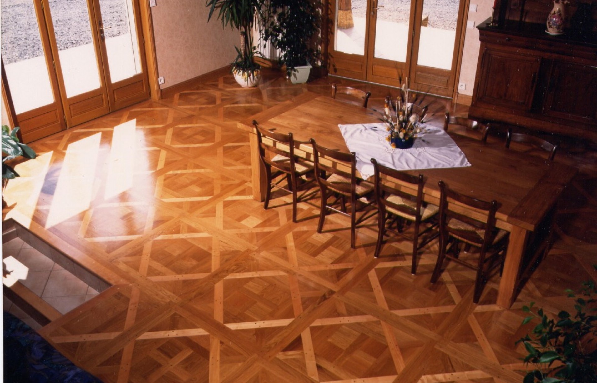 Parquet en Panneau d'Aremberg en chêne et Erable