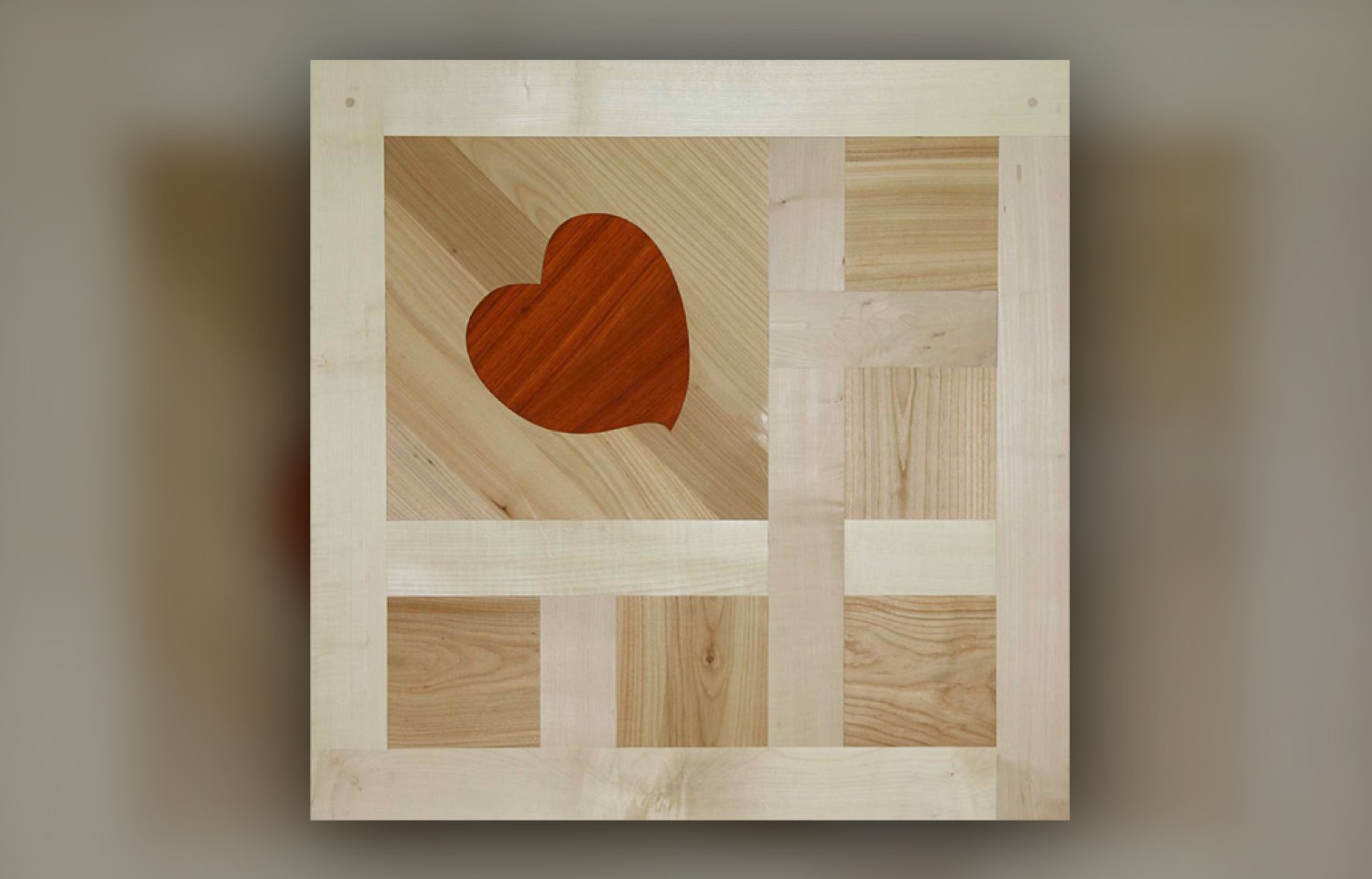 Panneau-sur-mesure : Panneau Chantilly en merisier et érable. Cœur padouk